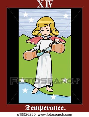Clipart - Temperance, tarot card, front view. Fotosearch