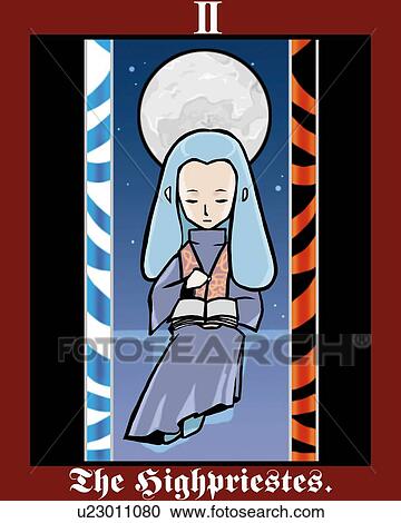 Clipart - The High Priestess, tarot card, front view. Fotosearch