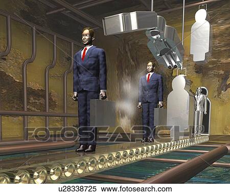 Stock Illustration - Businessman Figures, CG, 3D, Illustration, Side View. Fotosearch