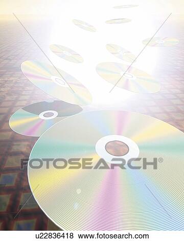 Compact Discs, CG, 3D, Illustration, Close Up, Lens Flare View Large Illustration Stock Illustration - Compact Discs, CG, 3D, Illustration, Close Up, Lens Flare. Fotosearch