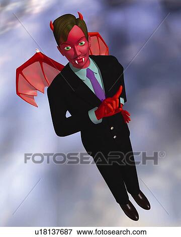 Devil in Suit, CG, 3D, Illustration View Large Illustration Stock Illustration - Devil in Suit, CG, 3D, Illustration. Fotosearch