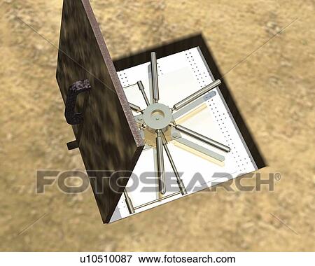 Door on ground, CG, 3D, Illustration, High Angle View View Large Illustration Stock Illustration - Door on ground, CG, 3D, Illustration, High Angle View. Fotosearch