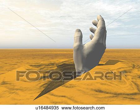 Hand sticking out from ground, CG, 3D, Illustration View Large Illustration Stock Illustration - Hand sticking out from ground, CG, 3D, Illustration. Fotosearch