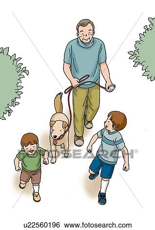 祖父 そして 孫 イラスト 高い 角度 眺め イラスト U Fotosearch