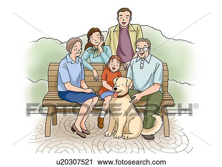 Clip Art - Family, Illustration, Front View. Fotosearch