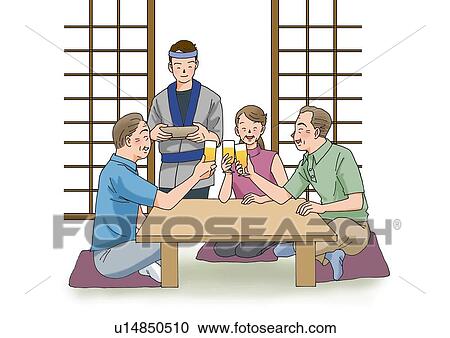 Senior adults drinking beers, Illustration, Front View, Side View View Large Illustration Clipart - Senior adults drinking beers, Illustration, Front View, Side View. Fotosearch