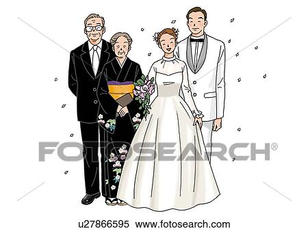 Wedding, Illustration, Front View View Large Illustration Stock Illustration - Wedding, Illustration, Front View. Fotosearch