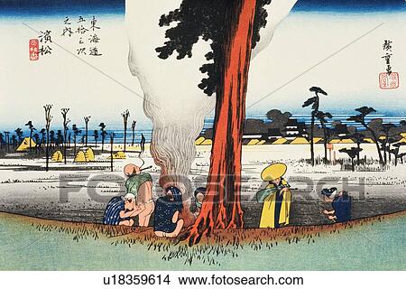 Scenery of Hamamatsu in Edo Period, Painting, Woodcut, Japanese Wood Block Print View Large Illustration Stock Illustration - Scenery of Hamamatsu in Edo Period, Painting, Woodcut, Japanese Wood Block Print. Fotosearch