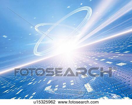 Computer Graphics of bright light and rings, CG, 3D Image, Lens Flare View Large Illustration Drawing - Computer Graphics of bright light and rings, CG, 3D Image, Lens Flare. Fotosearch