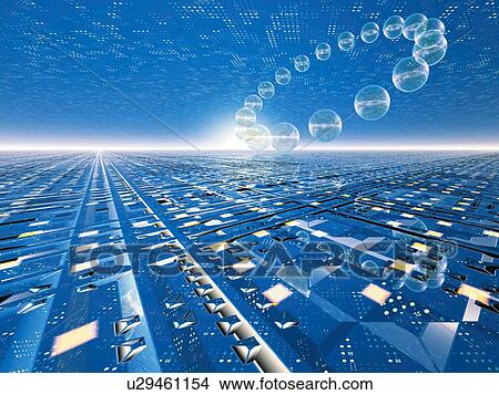 Stock Illustration - Computer Graphics of city, CG, 3D Image. Fotosearch