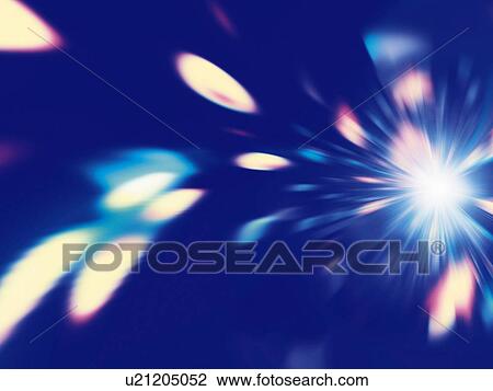 Drawing - Computer Graphics of light and patterns, Blurred Motion, CG. Fotosearch