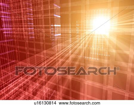 Computer Graphics of lines and light, CG, 3D Image View Large Illustration Stock Illustration - Computer Graphics of lines and light, CG, 3D Image. Fotosearch