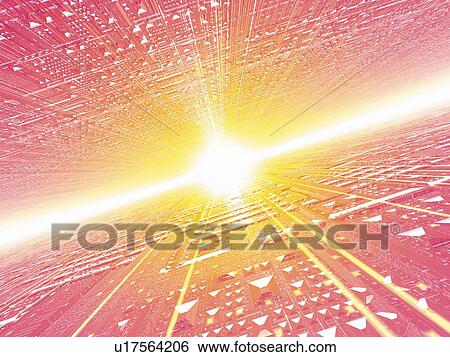 Computer Graphics of lines and light, CG, 3D Image View Large Illustration Stock Illustration - Computer Graphics of lines and light, CG, 3D Image. Fotosearch