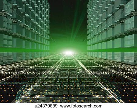 Computer Graphics of lines and light, CG, 3D Image View Large Illustration Stock Illustration - Computer Graphics of lines and light, CG, 3D Image. Fotosearch