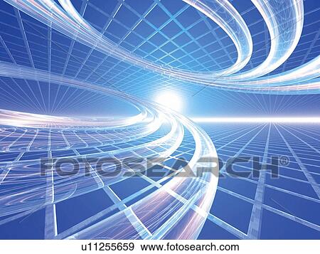 Stock Illustration - Computer Graphics of shining rings and lines, CG, 3D Image. Fotosearch