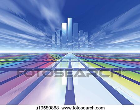 Computer Graphics of skyscrapers, CG, 3D Image View Large Illustration Stock Illustration - Computer Graphics of skyscrapers, CG, 3D Image. Fotosearch