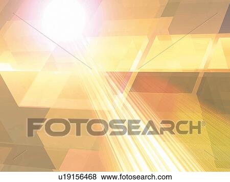 Stock Illustration - Computer Graphics of sparkling light and patterns, CG, 3D Image, Lens Flare. Fotosearch