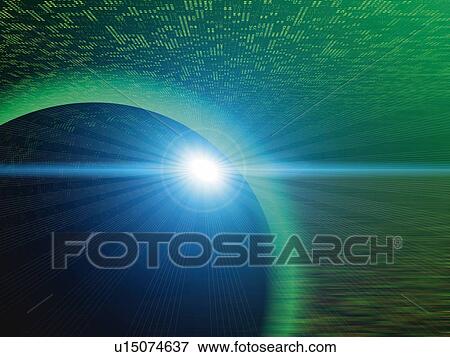 Computer Graphics of sphere and light, CG, 3D Image, Lens Flare View Large Illustration Stock Illustration - Computer Graphics of sphere and light, CG, 3D Image, Lens Flare. Fotosearch
