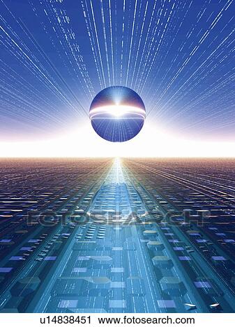 Computer Graphics of sphere floating, CG, 3D Image View Large Illustration Clip Art - Computer Graphics of sphere floating, CG, 3D Image. Fotosearch