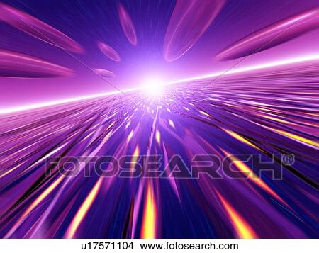 Stock Illustration - Computer Graphics of spheres and light, CG, 3D Image, Blurred Motion. Fotosearch