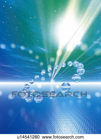 Computer Graphics of spheres floating above water, CG, 3D Image View Large Illustration Clipart - Computer Graphics of spheres floating above water, CG, 3D Image. Fotosearch