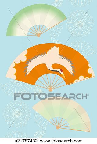 Decorated Japanese Fans, Painting, Illustration, Illustrative Technique View Large Illustration Drawing - Decorated Japanese Fans, Painting, Illustration, Illustrative Technique. Fotosearch