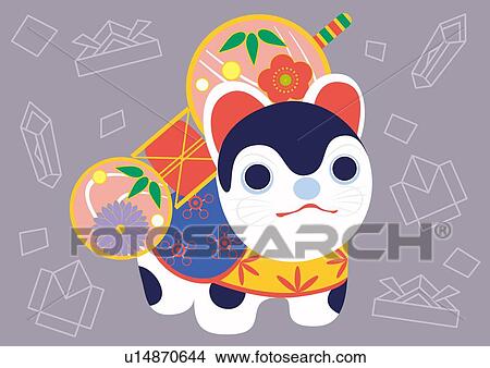Japanese Paper Dog, Painting, Illustration, Illustrative Technique View Large Illustration Stock Illustration - Japanese Paper Dog, Painting, Illustration, Illustrative Technique. Fotosearch