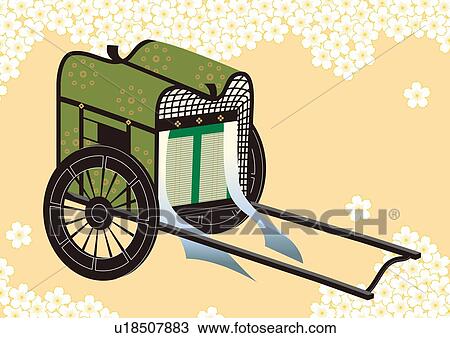 Drawing - Rickshaw, Painting, Illustration, Illustrative Technique. Fotosearch