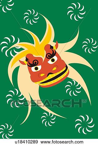 Shishi Imaginary Lion, Painting, Illustration, Illustrative Technique View Large Illustration Stock Illustration - Shishi Imaginary Lion, Painting, Illustration, Illustrative Technique. Fotosearch