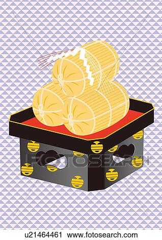 Clip Art - Straw Rice Bales, Painting, Illustration, Illustrative Technique, High Angle View. Fotosearch