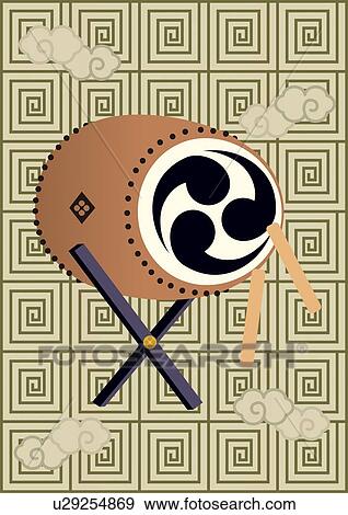 Traditional Japanese Drum, Painting, Illustration, Illustrative Technique View Large Illustration Stock Illustration - Traditional Japanese Drum, Painting, Illustration, Illustrative Technique. Fotosearch