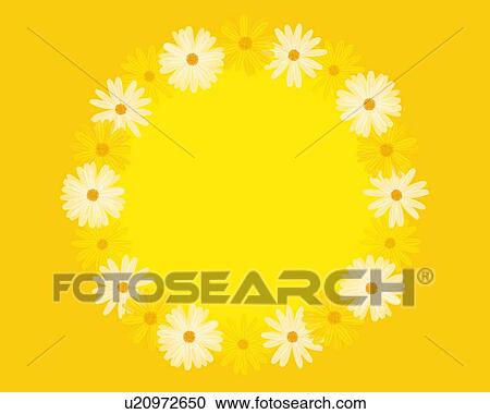 Closed Up Image of a Circle Made of White Marguerites, High Angle View, Illustration, Illustrative Technique View Large Illustration Clipart - Closed Up Image of a Circle Made of White Marguerites, High Angle View, Illustration, Illustrative Technique. Fotosearch