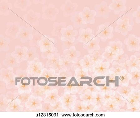 Clip Art - Closed Up Image of Several Cherry Blossoms, Illustration, Illustrative Technique. Fotosearch