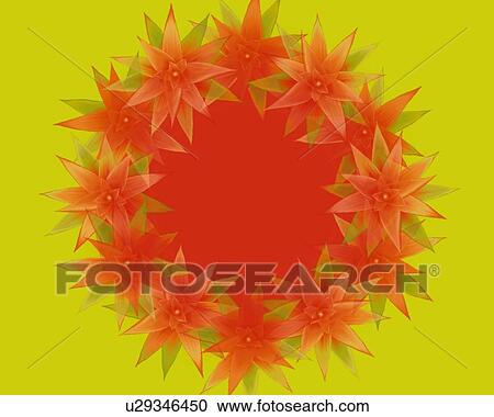 Closed Up Image of Several Red and Orange-colored Blossoms Forming a Circle, Illustration, Illustrative Technique View Large Illustration Clipart - Closed Up Image of Several Red and Orange-colored Blossoms Forming a Circle, Illustration, Illustrative Technique. Fotosearch
