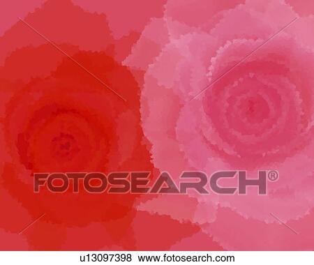 Closed Up Image of Two Different-colored Roses, Illustration, Illustrative Technique View Large Illustration Stock Illustration - Closed Up Image of Two Different-colored Roses, Illustration, Illustrative Technique. Fotosearch