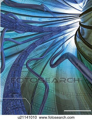 Cables, CG, 3D View Large Illustration Clipart - Cables, CG, 3D. Fotosearch