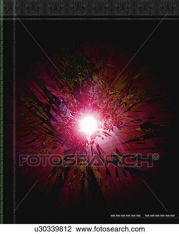Drawing - Geometric Pattern and Light, CG, 3D. Fotosearch
