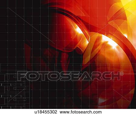 Drawing - Geometric Pattern, CG, 3D. Fotosearch
