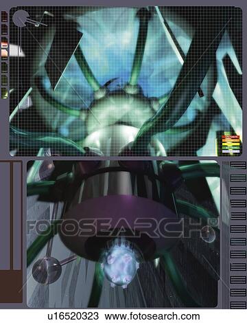 Machine, CG, 3D, Low Angle View View Large Illustration Drawing - Machine, CG, 3D, Low Angle View. Fotosearch