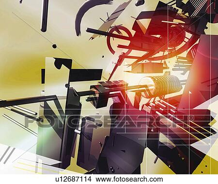 Stock Illustration - Mechanical Image, CG, 3D. Fotosearch