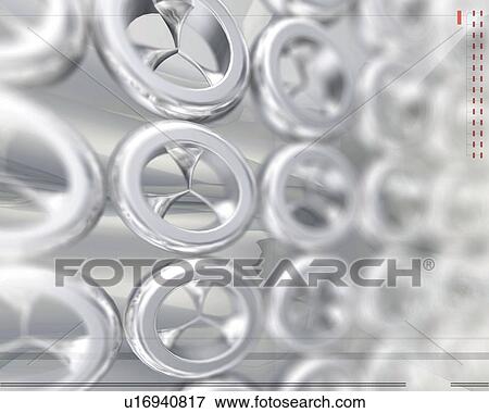 Stock Illustration - Rings, CG, 3D, Differential Focus. Fotosearch