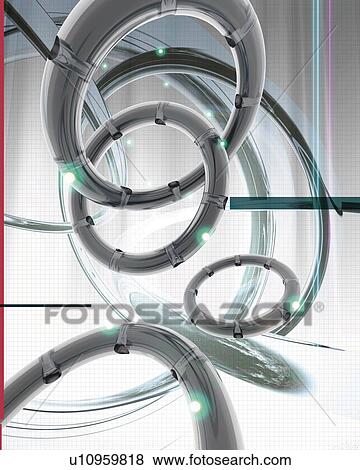 Rings, CG, 3D View Large Illustration Stock Illustration - Rings, CG, 3D. Fotosearch