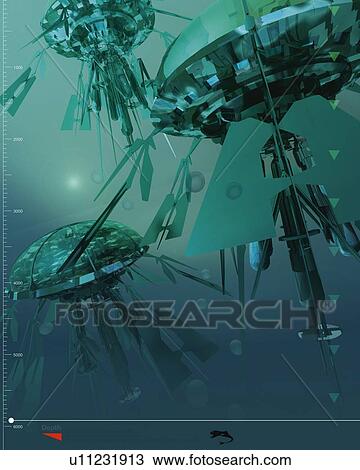 Drawing - Robots, CG, 3D. Fotosearch