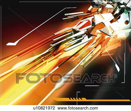 Spacecraft Image, CG, 3D View Large Illustration Drawing - Spacecraft Image, CG, 3D. Fotosearch