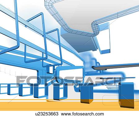 Structure, CG, 3D, Low Angle View View Large Illustration Drawing - Structure, CG, 3D, Low Angle View. Fotosearch