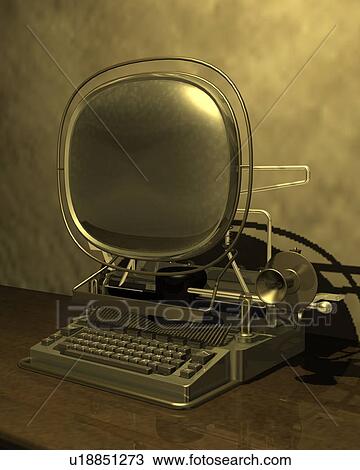 Drawing - Computer, Illustration, CG, 3D, Sepia, Close Up. Fotosearch