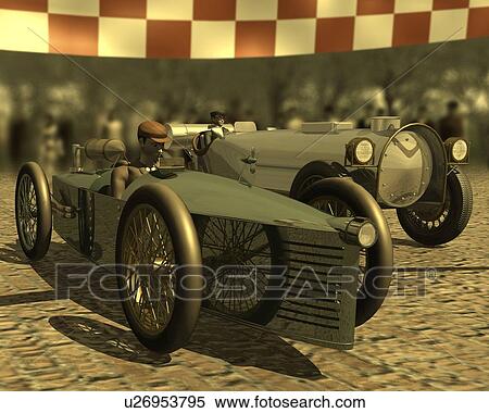 Racing Cars, Illustration, CG, 3D, Close Up, Differentail Focus View Large Illustration Stock Illustration - Racing Cars, Illustration, CG, 3D, Close Up, Differentail Focus. Fotosearch