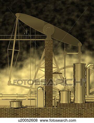 Steam Engine, Illustration, CG, 3D, Sepia, View Large Illustration Stock Illustration - Steam Engine, Illustration, CG, 3D, Sepia, . Fotosearch