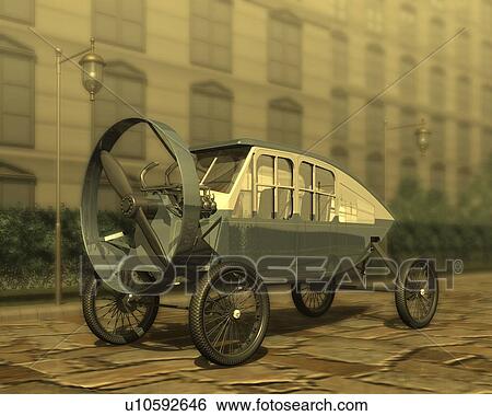 Stock Illustration - Vehicle, Illustration, CG, 3D, Sepia, Close Up, Differential Focus. Fotosearch