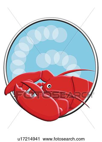 Clip Art - Lobster, Painting, Illustration. Fotosearch